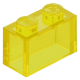 LEGO kocka 1x2, átlátszó sárga (3065)